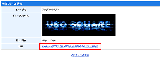 アップロードした画像の詳細ページに表示されている画像へのパス