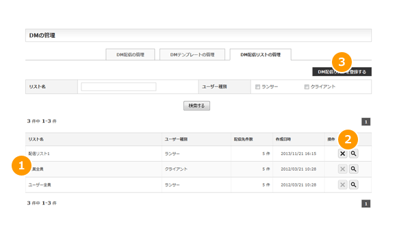 DM配信リストの管理