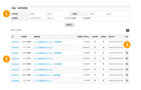 課金・決済の管理